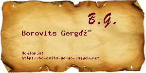 Borovits Gergő névjegykártya